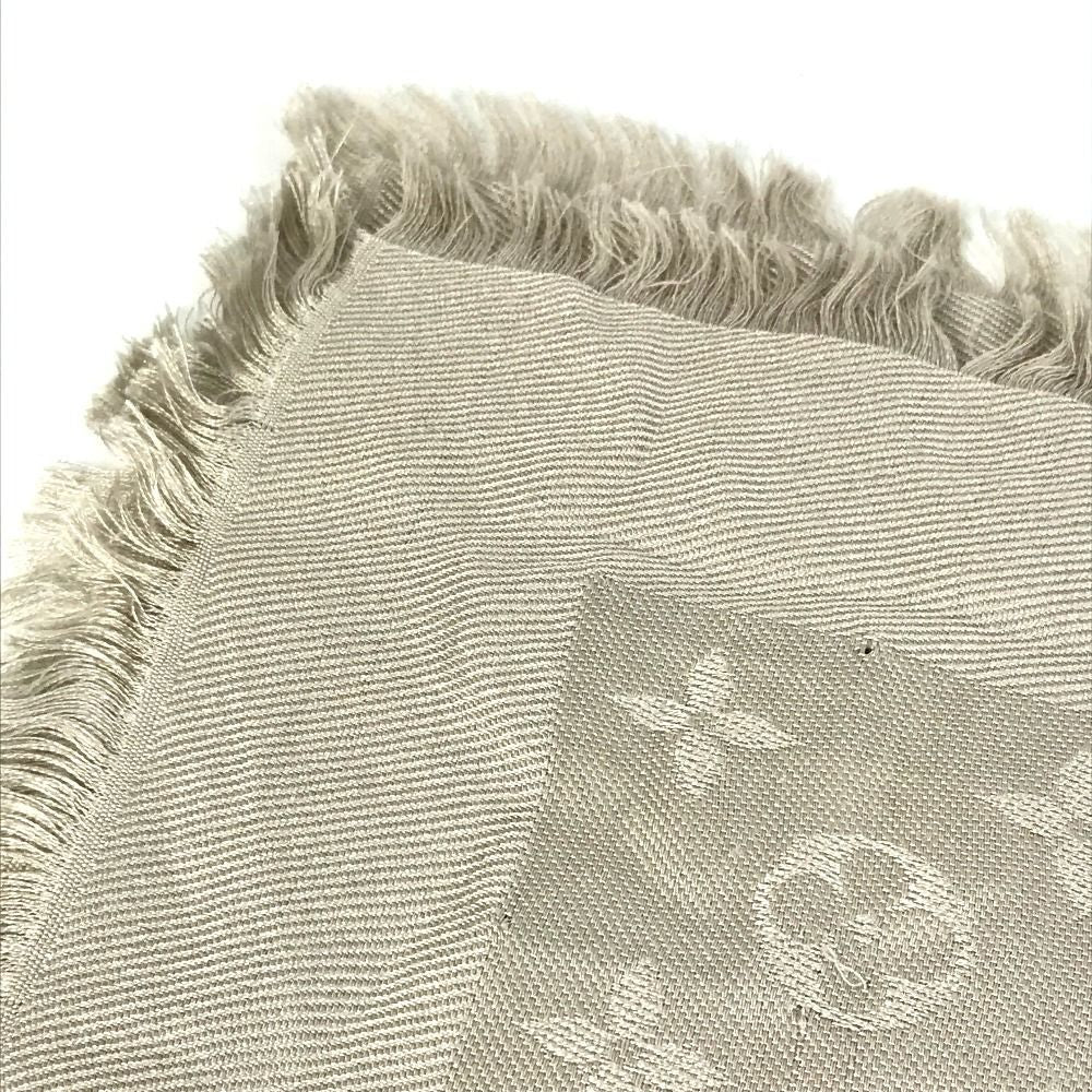 Louis Vuitton Shawl Monogram Large Wool Beige Scarf — view 4