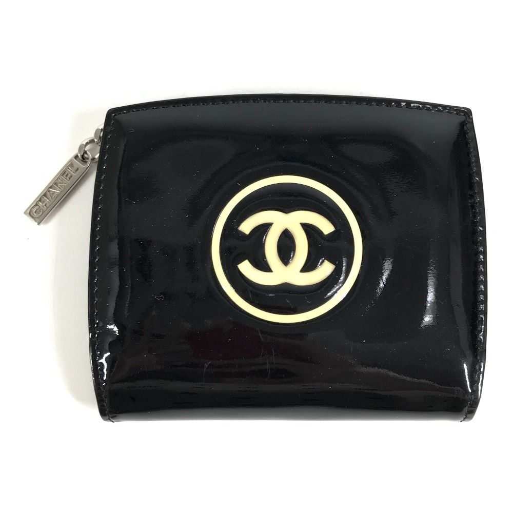 Chanel Bifold Wallet CC Logo Enamel Black
