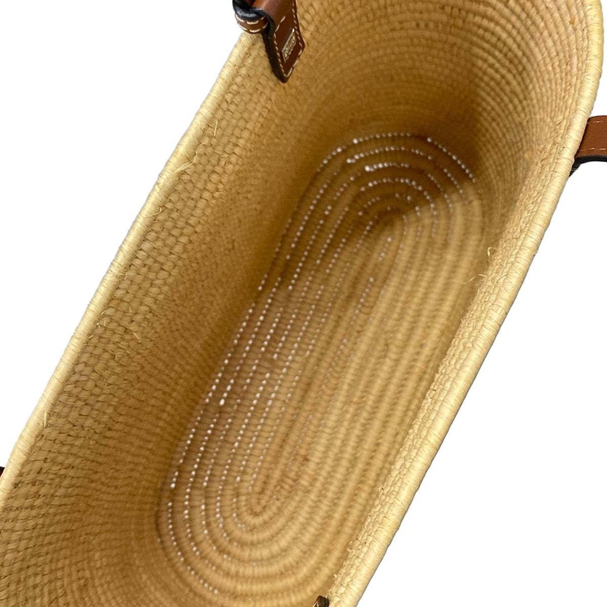Loewe Tote Basket Beige Dark Brown Leather — view 7