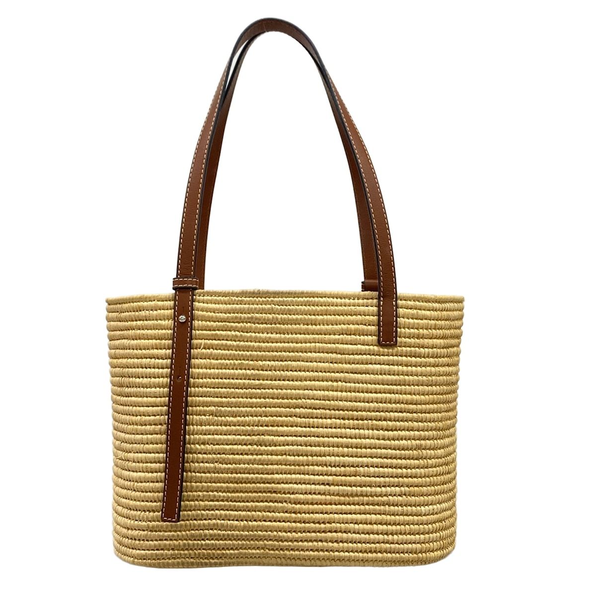 Loewe Tote Basket Beige Dark Brown Leather — view 3