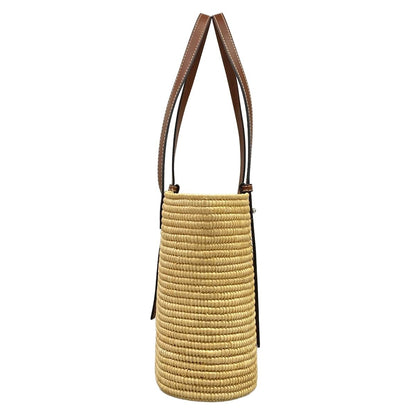 Loewe Tote Basket Beige Dark Brown Leather — view 4