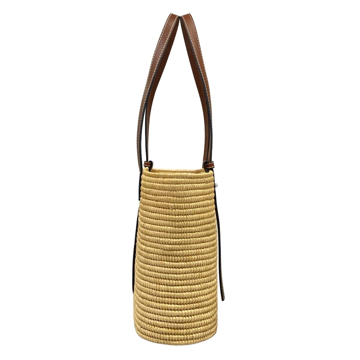 Loewe Tote Basket Beige Dark Brown Leather — view 2