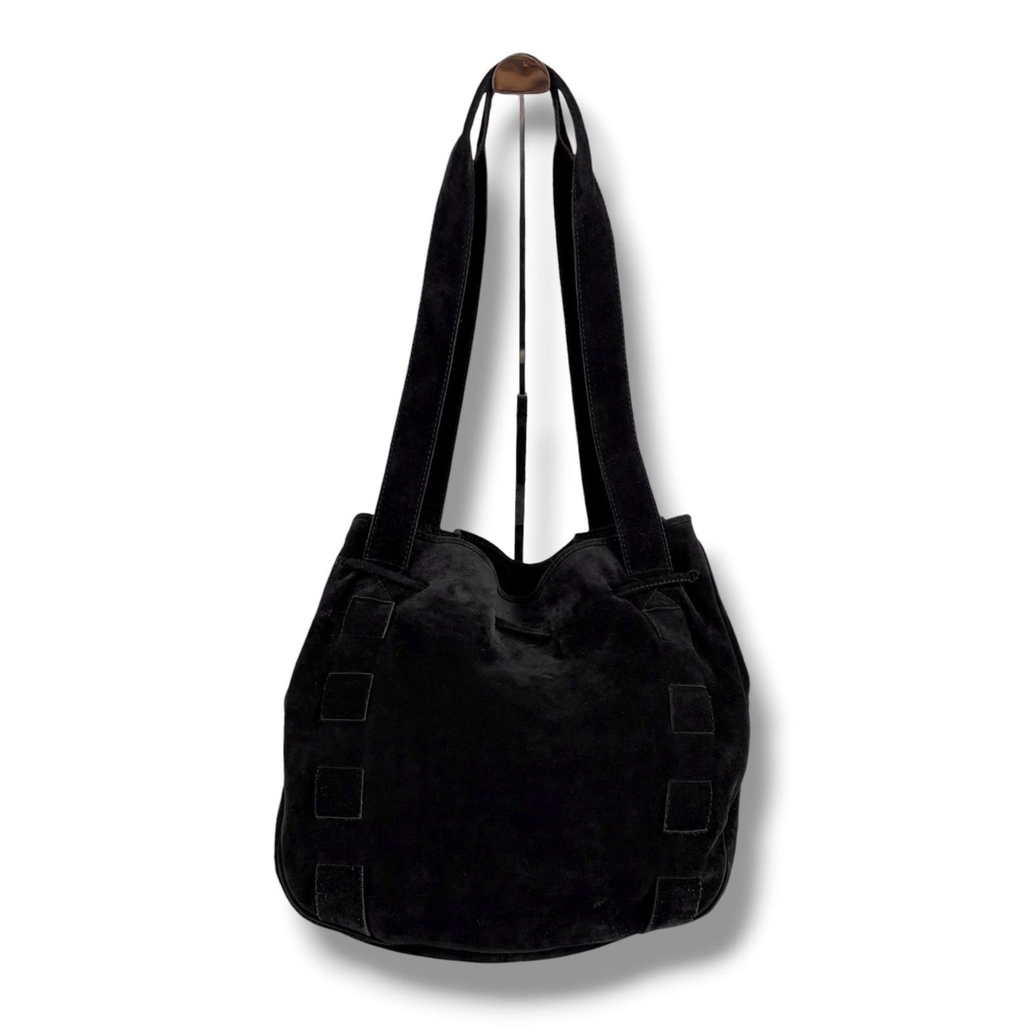 Bottega Veneta Tassel Drawstring Shoulder Bag Tote Black Suede Leather — view 2