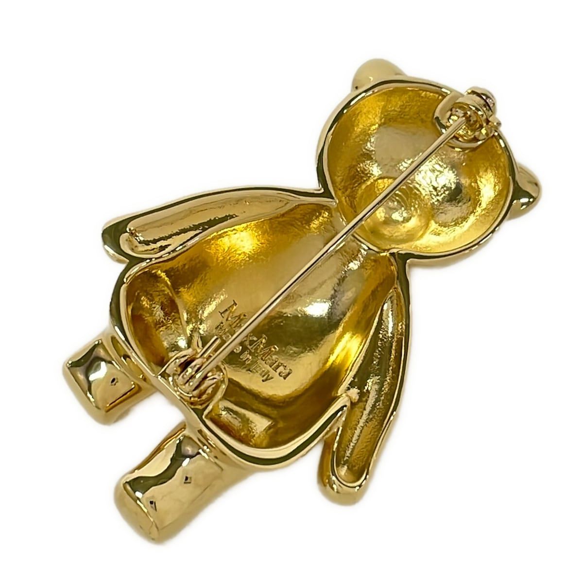 Max Mara Brooch Gold Clear Bear — view 2