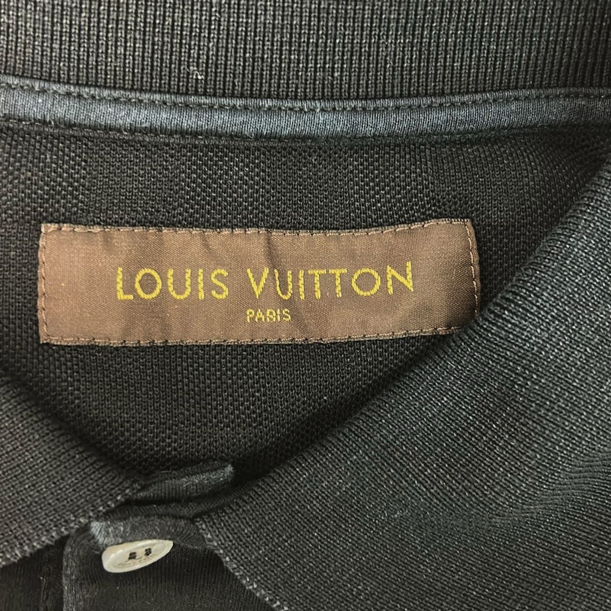 Louis Vuitton Short Sleeve Polo Shirt S Black One Point Embroidery — view 3