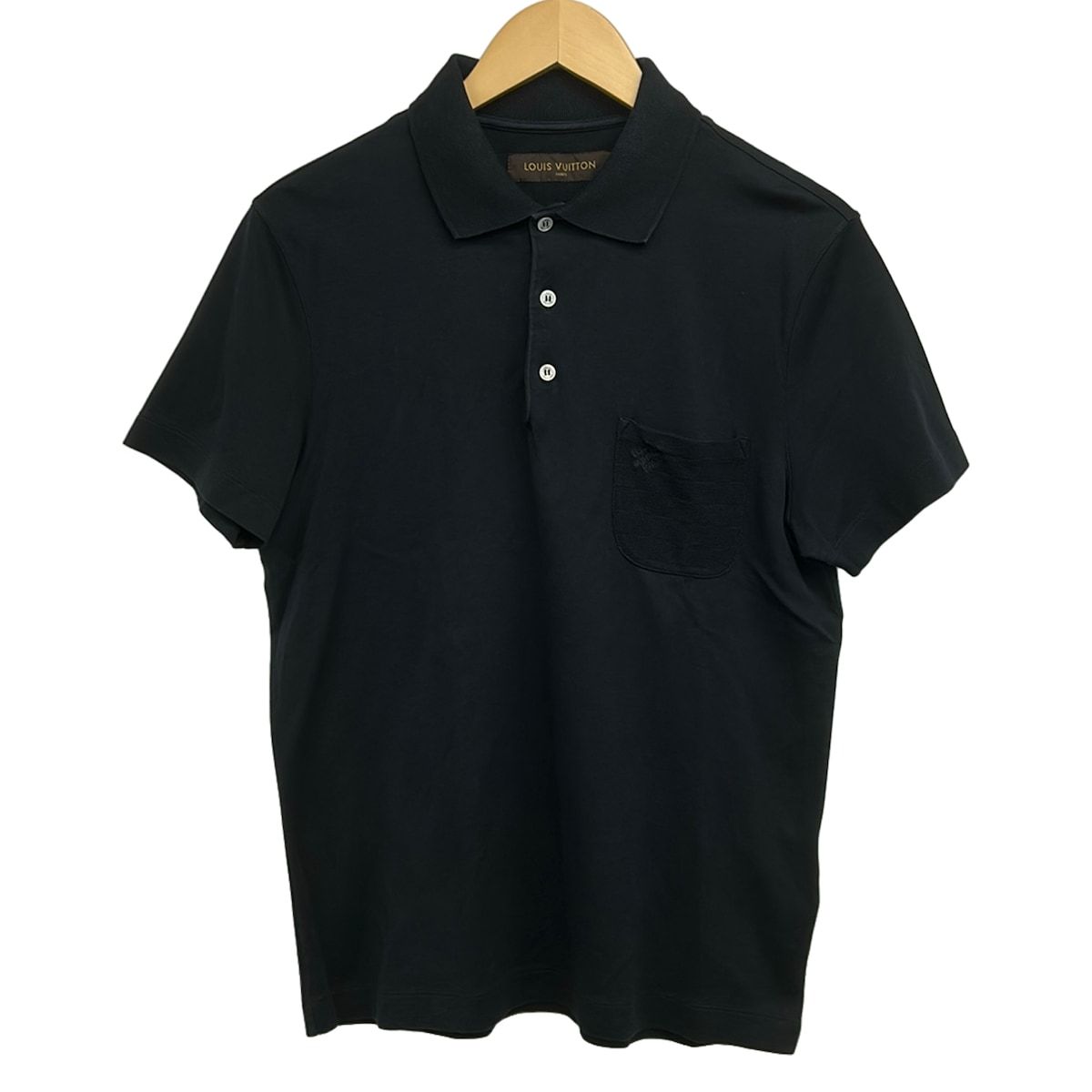 Louis Vuitton Short Sleeve Polo Shirt S Black One Point Embroidery