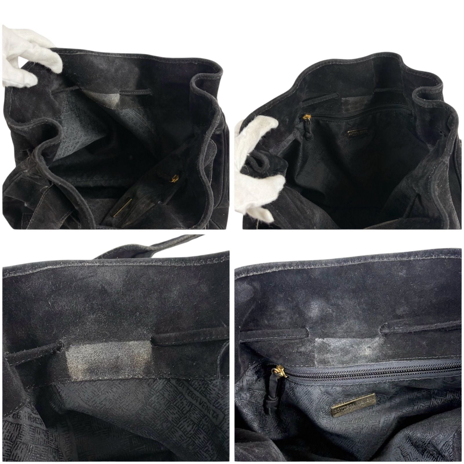 Bottega Veneta Tassel Drawstring Shoulder Bag Tote Black Suede Leather — view 7