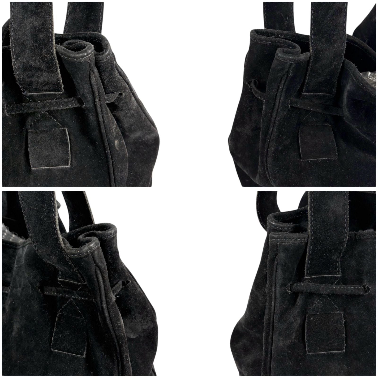 Bottega Veneta Tassel Drawstring Shoulder Bag Tote Black Suede Leather — view 3