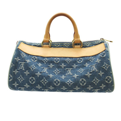 Louis Vuitton Handbag Monogram Denim Neo Speedy Gold Leather Mini Boston Purse — view 3