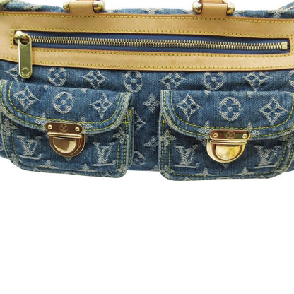 Louis Vuitton Handbag Monogram Denim Neo Speedy Gold Leather Mini Boston Purse — view 5