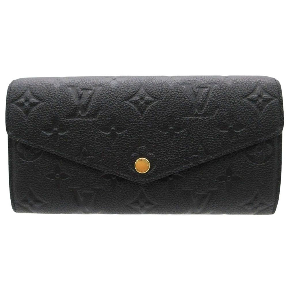 Louis Vuitton Wallet Portefeuille Sarah Monogram Empreinte Embossed Leather Noir