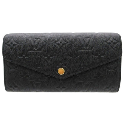 Louis Vuitton Wallet Portefeuille Sarah Monogram Empreinte Embossed Leather Noir