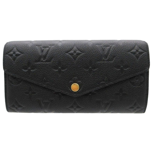 Louis Vuitton Wallet Portefeuille Sarah Monogram Empreinte Embossed Leather Noir