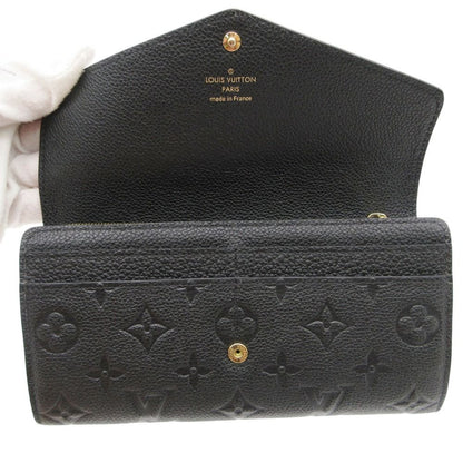 Louis Vuitton Wallet Portefeuille Sarah Monogram Empreinte Embossed Leather Noir — view 6