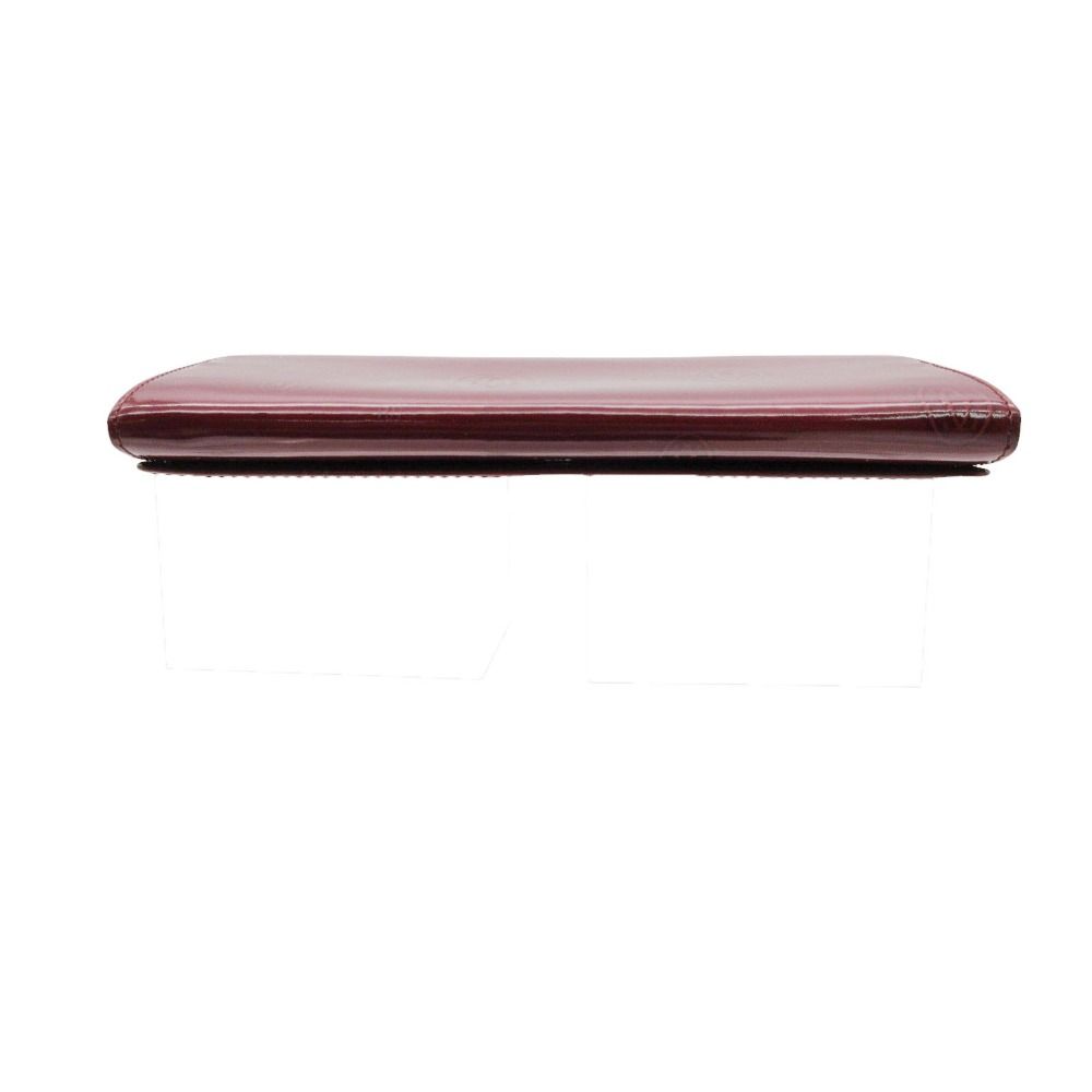 Cartier Wallet Happy Birthday Patent Enamel Flap Logo Allover Pattern Bordeaux — view 4