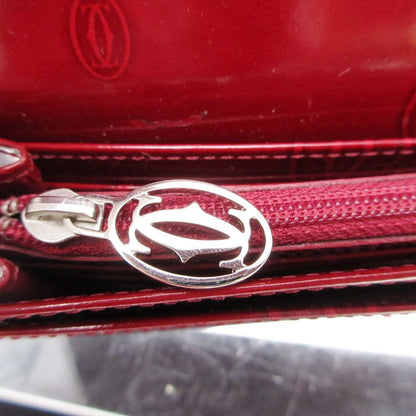 Cartier Wallet Happy Birthday Patent Enamel Flap Logo Allover Pattern Bordeaux — view 8