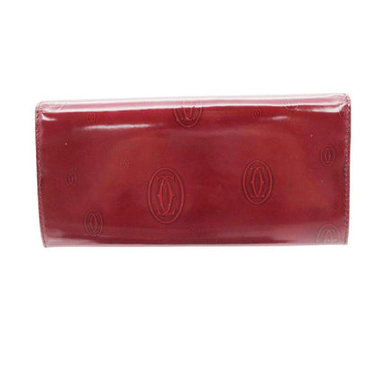 Cartier Wallet Happy Birthday Patent Enamel Flap Logo Allover Pattern Bordeaux — view 3