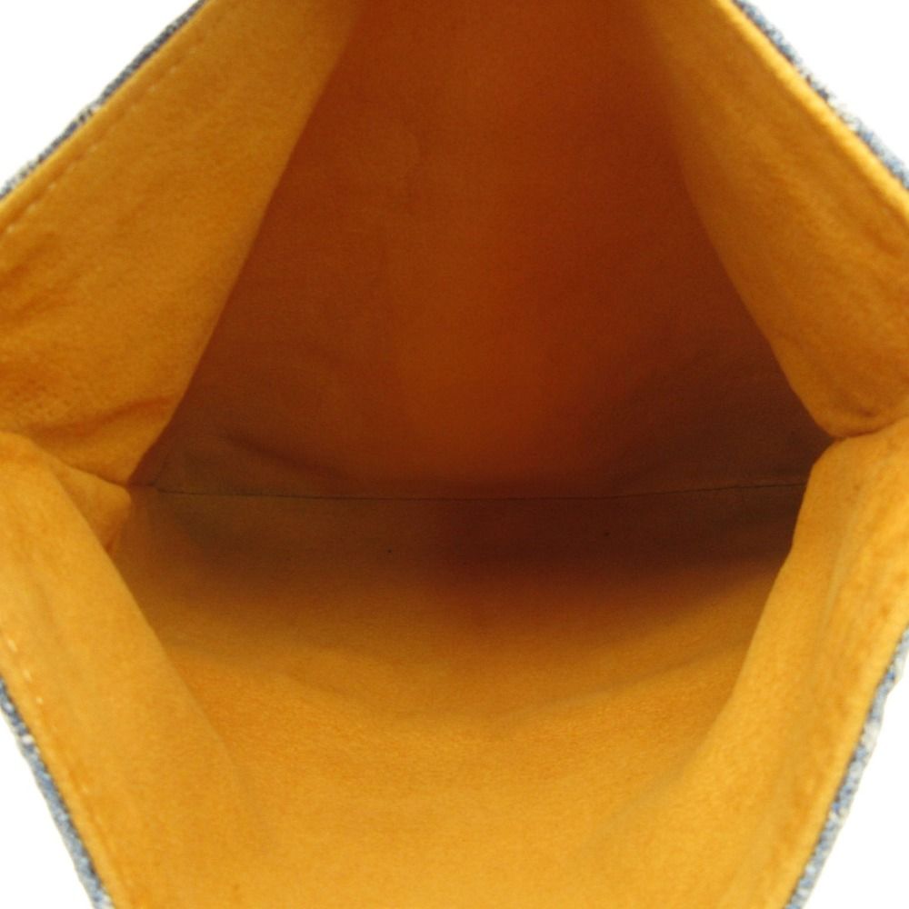Louis Vuitton Clutch Pochette Plat Monogram Denim Gold Second Party Indigo — view 6