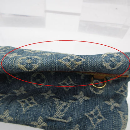 Louis Vuitton Clutch Pochette Plat Monogram Denim Gold Second Party Indigo — view 9