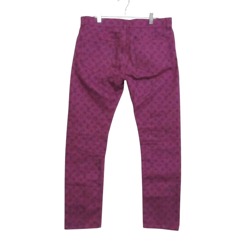 Louis Vuitton Denim Pants Monogram Allover Slim Fit Jeans Pan Purple 32 — view 2