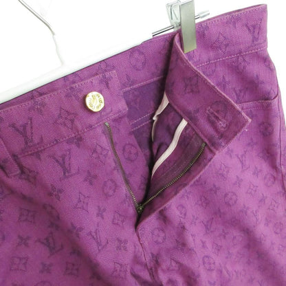 Louis Vuitton Denim Pants Monogram Allover Slim Fit Jeans Pan Purple 32 — view 7