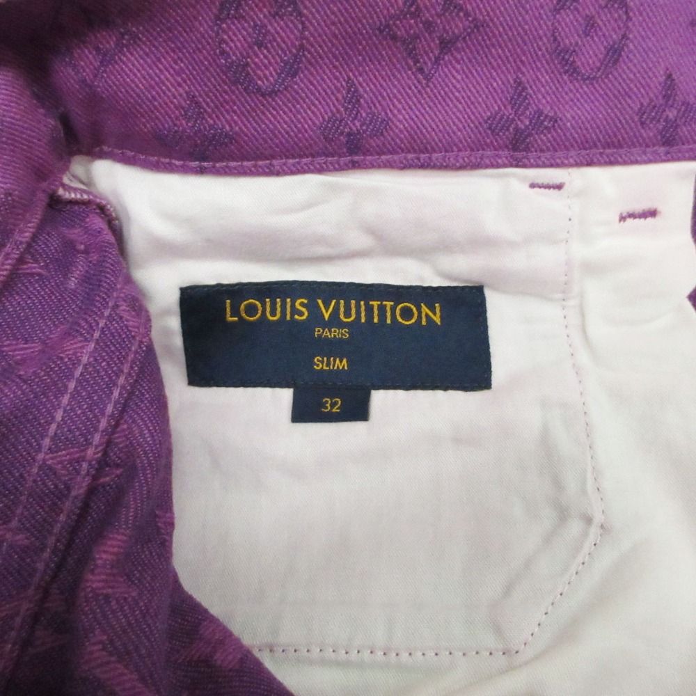 Louis Vuitton Denim Pants Monogram Allover Slim Fit Jeans Pan Purple 32 — view 8