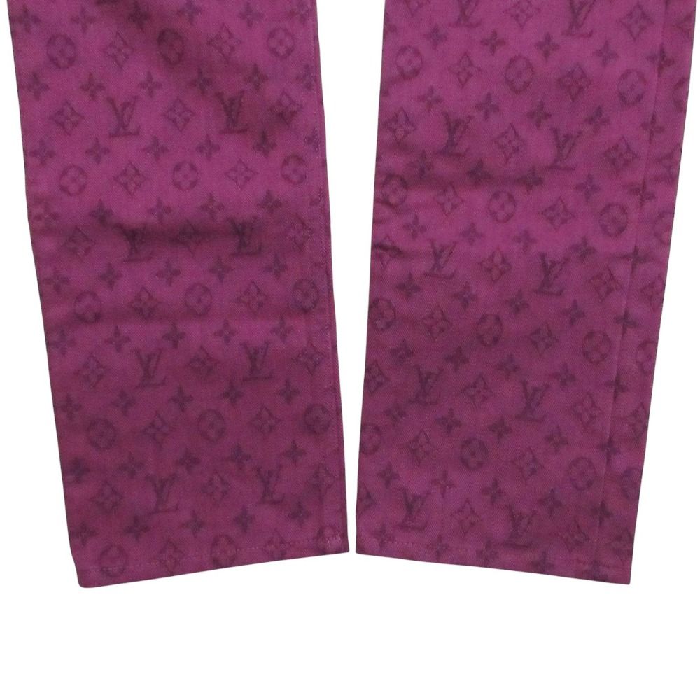 Louis Vuitton Denim Pants Monogram Allover Slim Fit Jeans Pan Purple 32 — view 5
