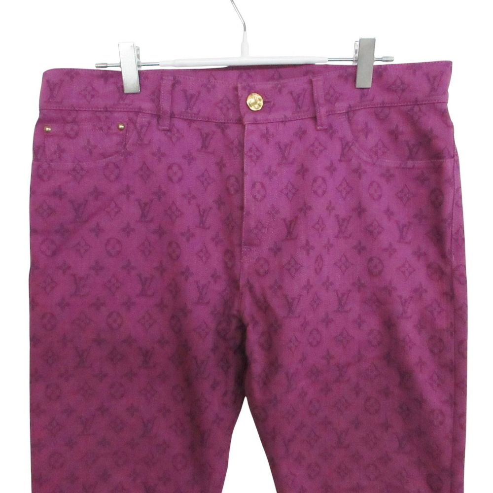 Louis Vuitton Denim Pants Monogram Allover Slim Fit Jeans Pan Purple 32 — view 4