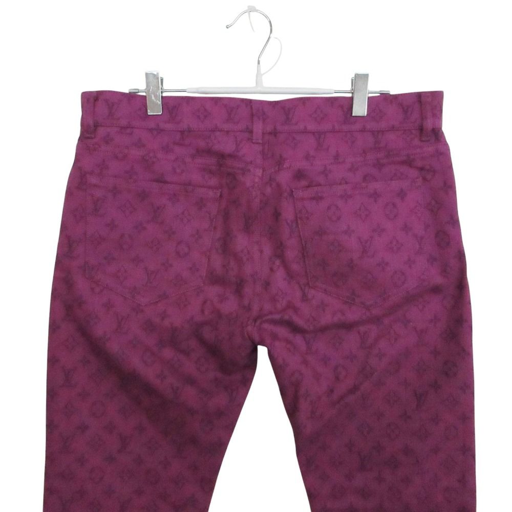 Louis Vuitton Denim Pants Monogram Allover Slim Fit Jeans Pan Purple 32 — view 3