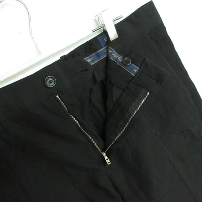 Louis Vuitton Pants Monogram Embossed Logo Trousers Tapered Black — view 3