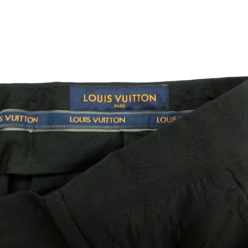 Louis Vuitton Pants Monogram Embossed Logo Trousers Tapered Black — view 5