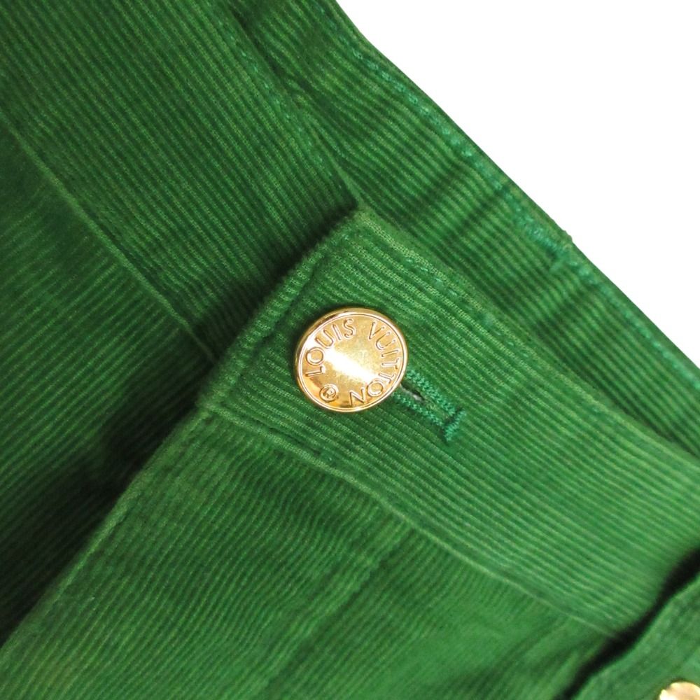 Louis Vuitton Pants Corduroy Button Fly Slim Straight Green — view 5