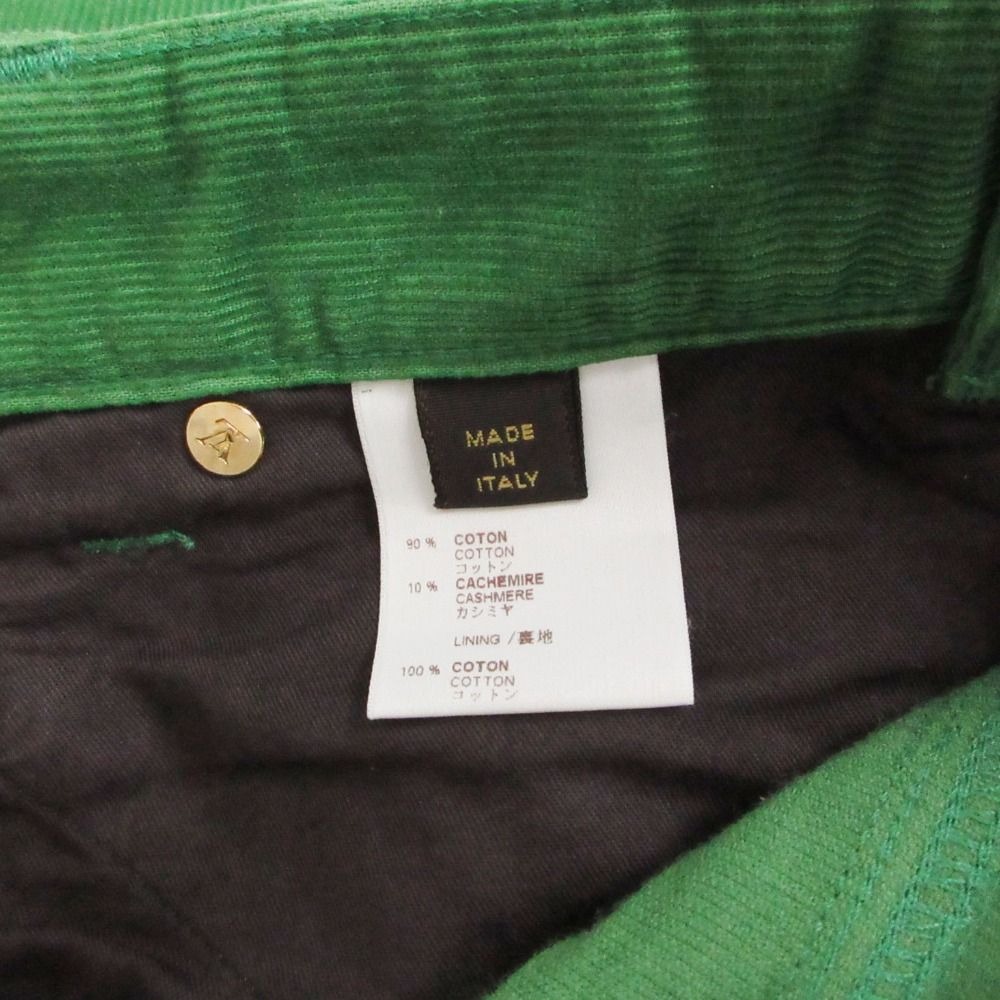 Louis Vuitton Pants Corduroy Button Fly Slim Straight Green — view 8