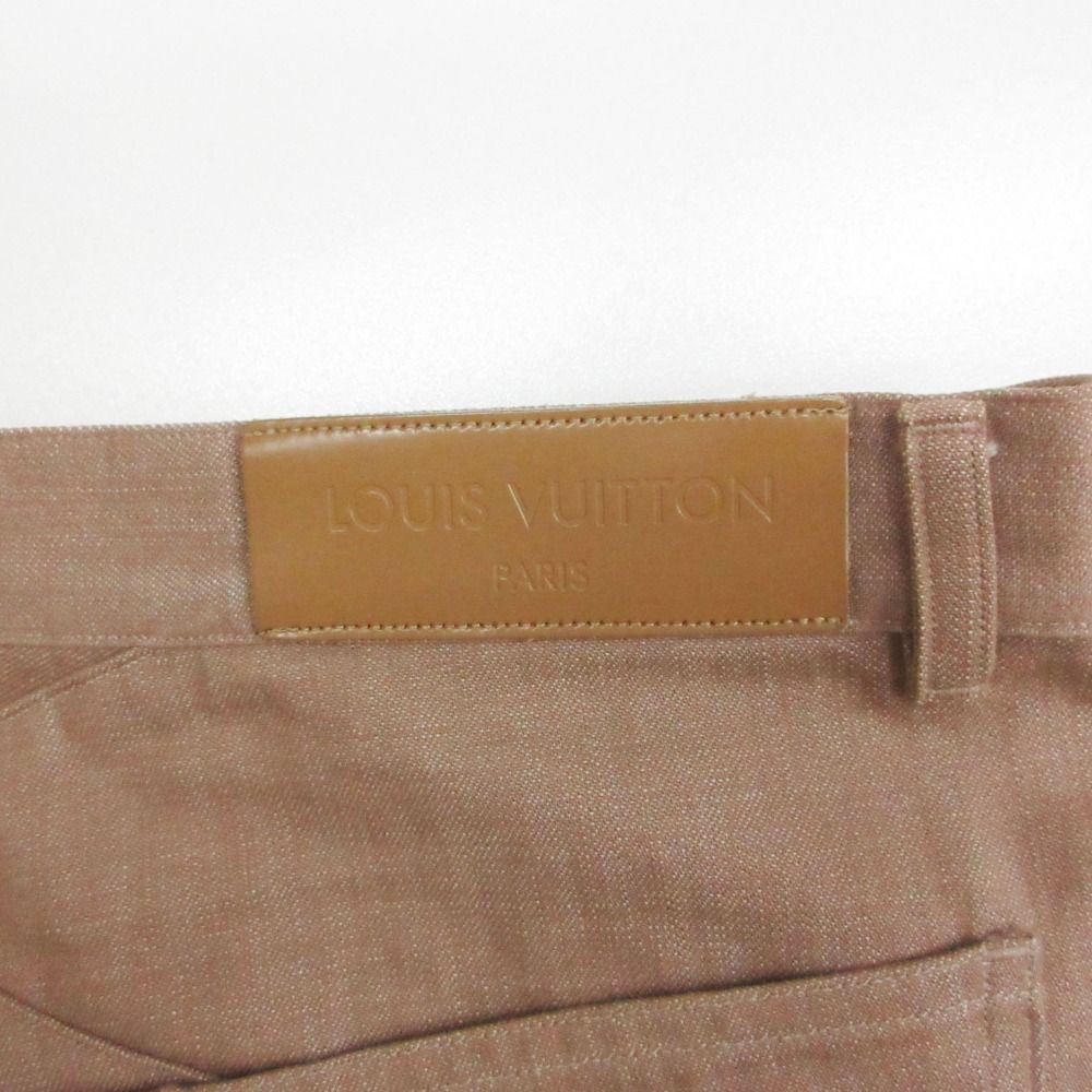 Louis Vuitton Denim Pants Jeans Pan Button Fly Contrast Stitch Beige Pink — view 7