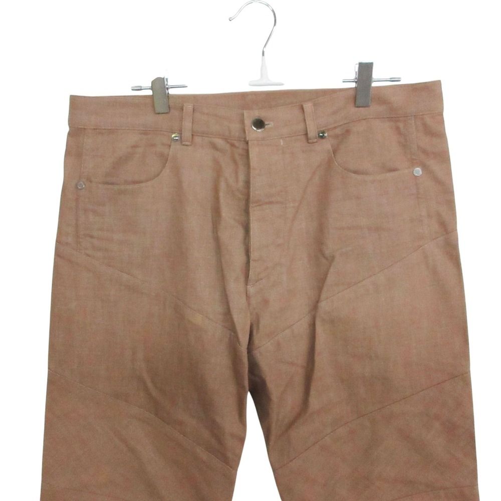 Louis Vuitton Denim Pants Jeans Pan Button Fly Contrast Stitch Beige Pink — view 4