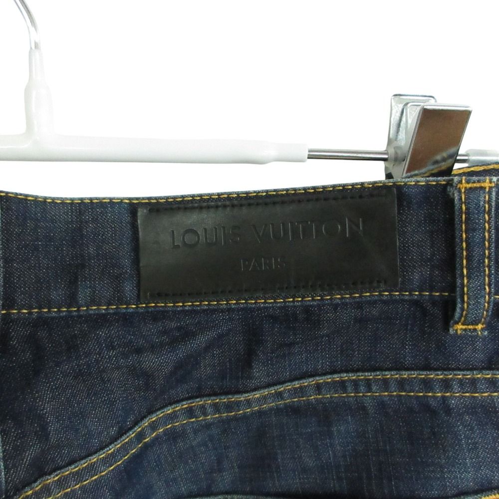 Louis Vuitton Denim Pants Monogram Flower Embroidery Jeans Pan Indigo Blue — view 7