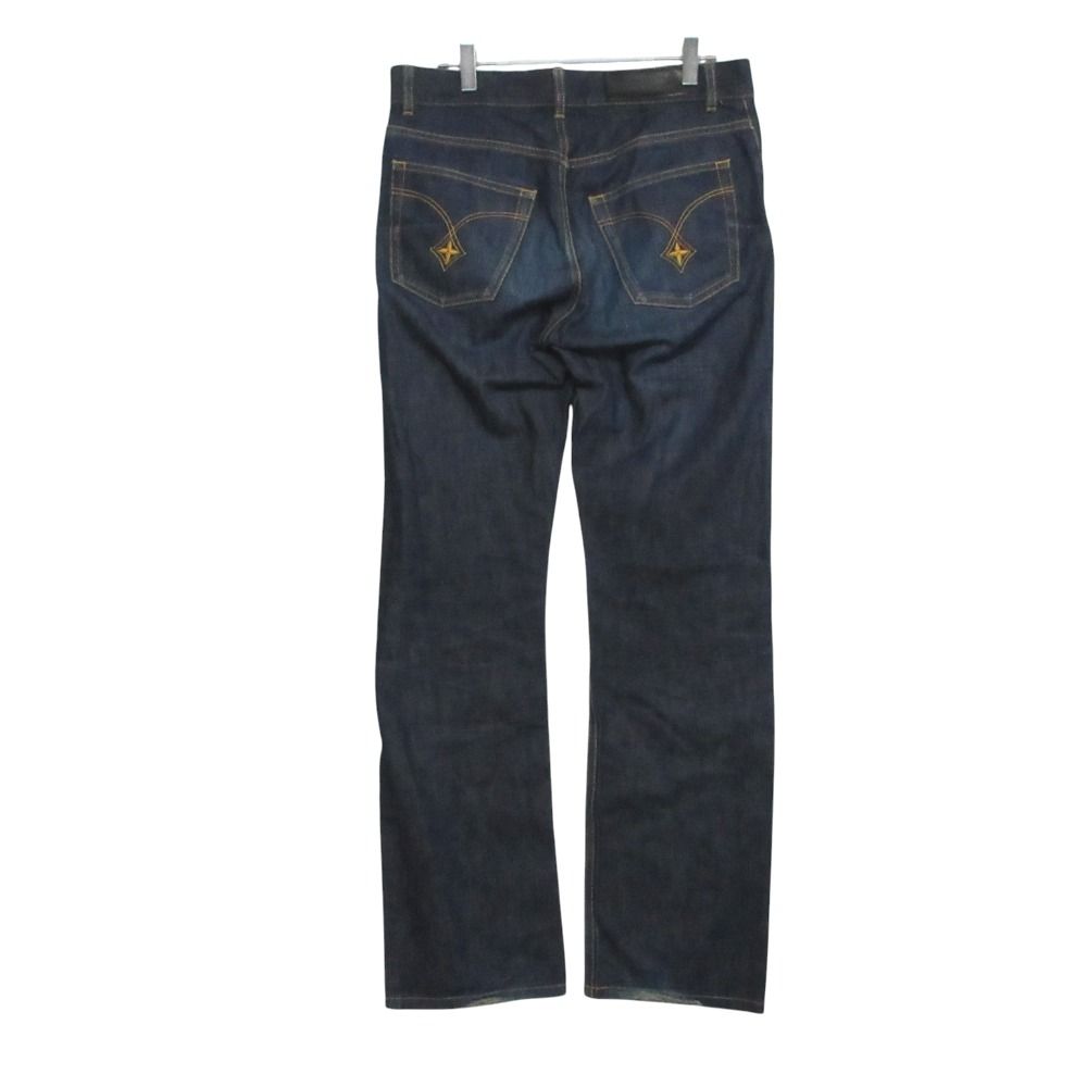Louis Vuitton Denim Pants Monogram Flower Embroidery Jeans Pan Indigo Blue — view 2