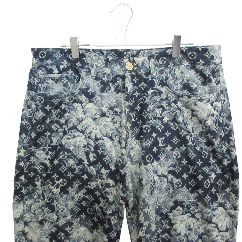 Louis Vuitton Denim Pants Monogram Hawaiian Tapestry Jeans Pan Indigo Blue 32 — view 4