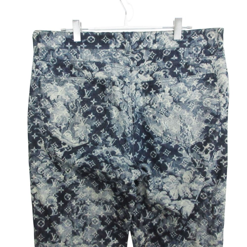 Louis Vuitton Denim Pants Monogram Hawaiian Tapestry Jeans Pan Indigo Blue 32 — view 3