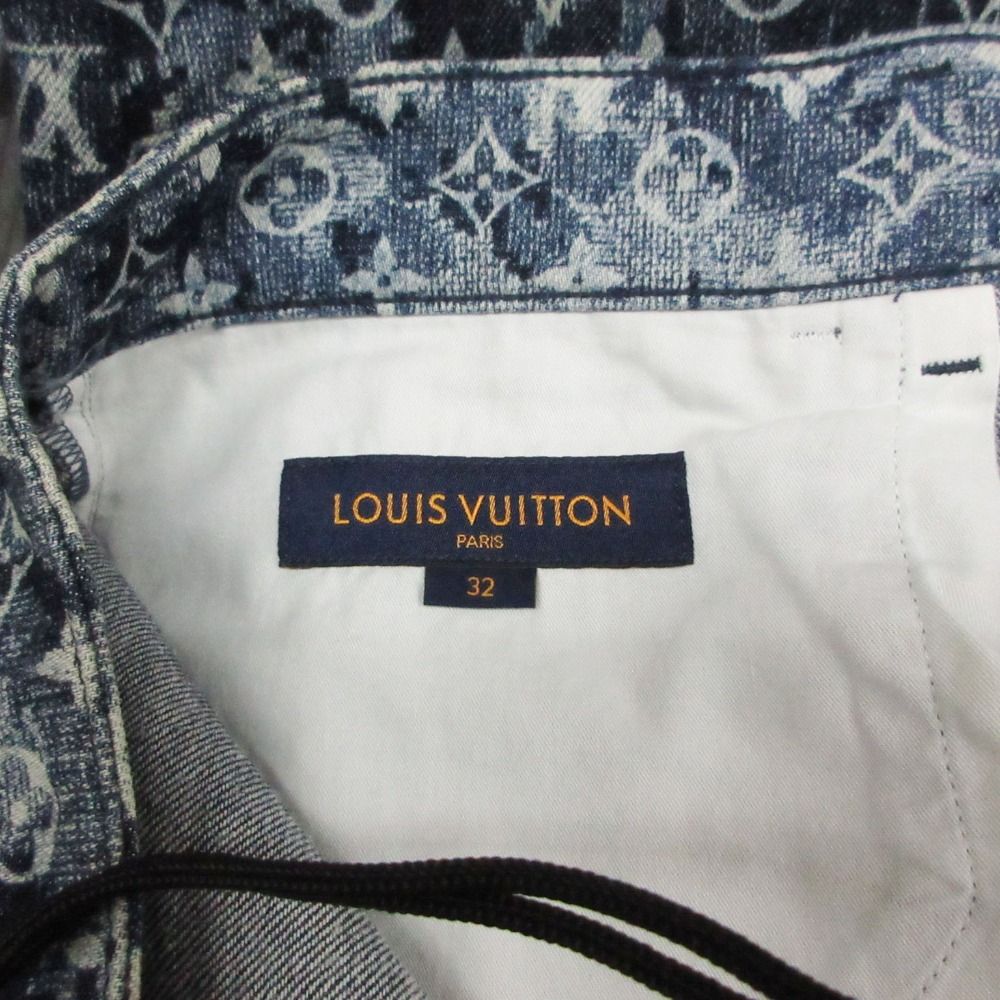 Louis Vuitton Denim Pants Monogram Hawaiian Tapestry Jeans Pan Indigo Blue 32 — view 8