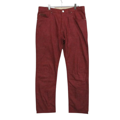 Louis Vuitton Pants Back Logo Slim Cotton Straight Trousers Red 32 SL