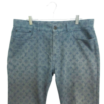 Louis Vuitton Denim Pants Monogram Allover Slim Jeans Pan Indigo Blue 33 — view 4