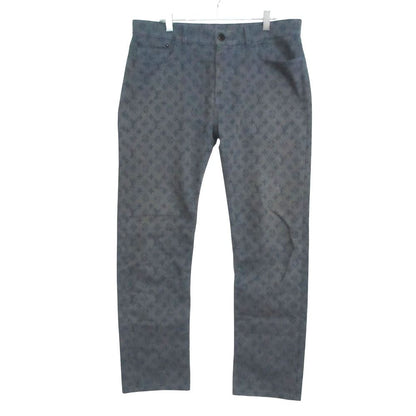 Louis Vuitton Denim Pants Monogram Allover Slim Jeans Pan Indigo Blue 33