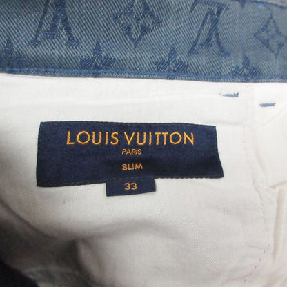Louis Vuitton Denim Pants Monogram Allover Slim Jeans Pan Indigo Blue 33 — view 7