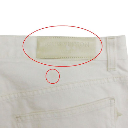 Louis Vuitton Denim Pants Straight Cotton Button Fly Monogram Flower Embroidery — view 6