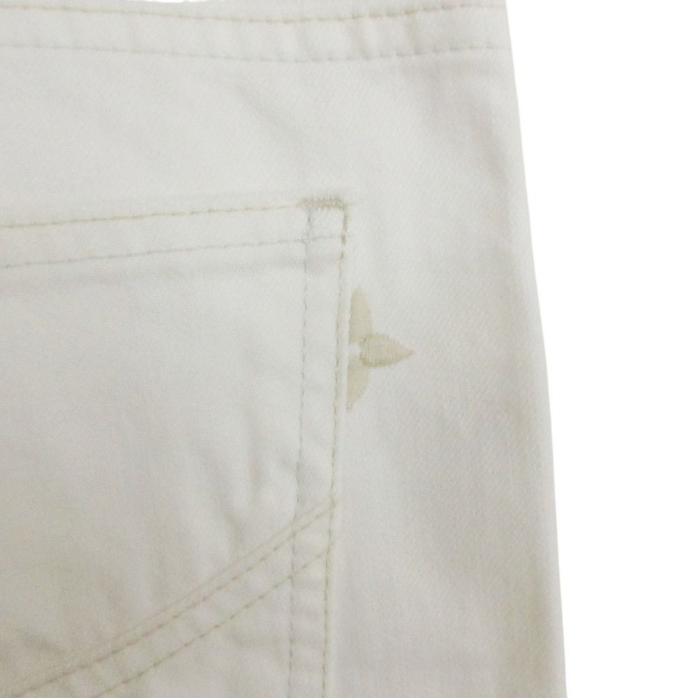 Louis Vuitton Denim Pants Straight Cotton Button Fly Monogram Flower Embroidery — view 7