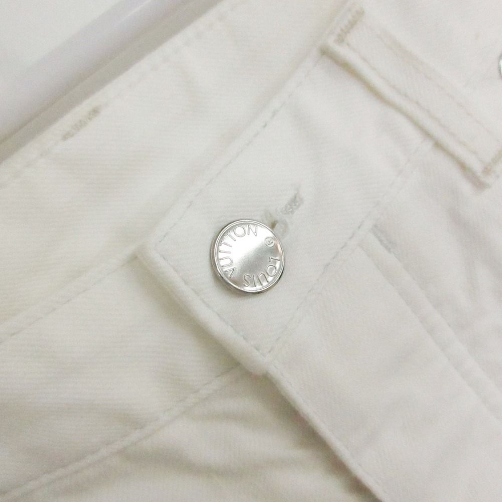 Louis Vuitton Denim Pants Straight Cotton Button Fly Monogram Flower Embroidery — view 5