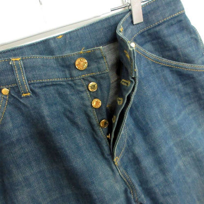 Louis Vuitton Denim Pants Jeans Pan Straight Cotton Monogram Flower Embroidery — view 6