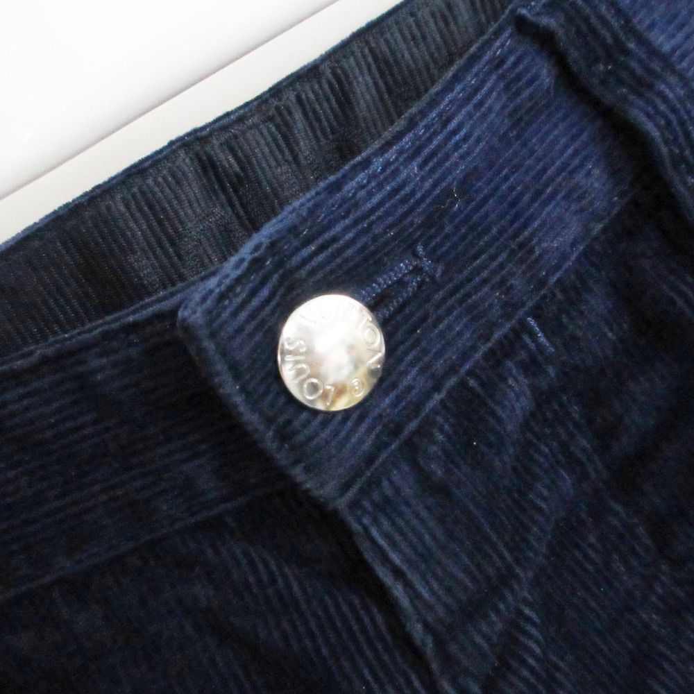 Louis Vuitton Pants Back Logo Corduroy Trousers Tapered Blue 42 — view 5