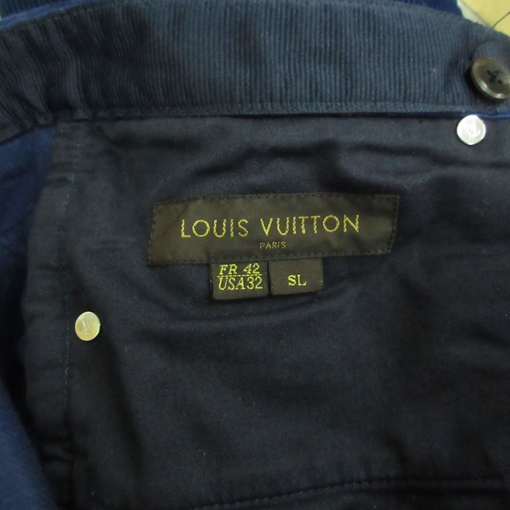 Louis Vuitton Pants Back Logo Corduroy Trousers Tapered Blue 42 — view 8